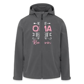 VOLLZEIT OMA TEILZEIT RENTNERIN Lustiges Omi - Recycelte Männer Softshell-Jacke von Stanley/Stella - Anthrazit - Vorne - AI Model Male 185 light (185cm)