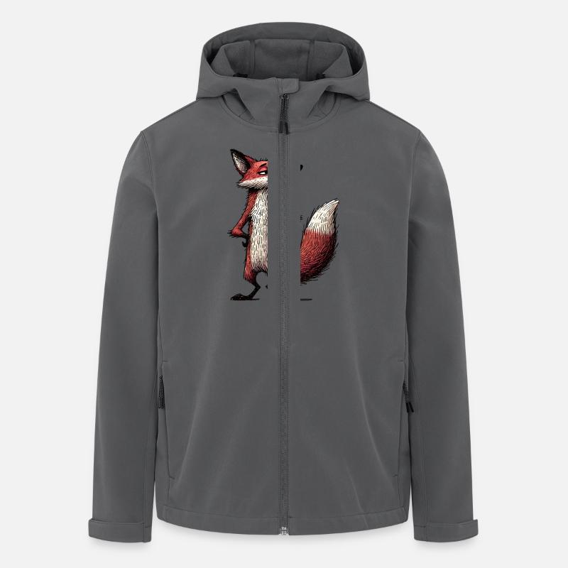 Red Fox Cartoon Woodland Animal - Recycelte Männer Softshell-Jacke von Stanley/Stella - Anthrazit