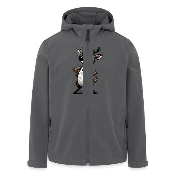 Standing Deer Forest Woodland Buck Art - Men’s Recycled Softshell Jacket by Stanley/Stella - anthracite - Front - AI Model Male 185 light (185cm)