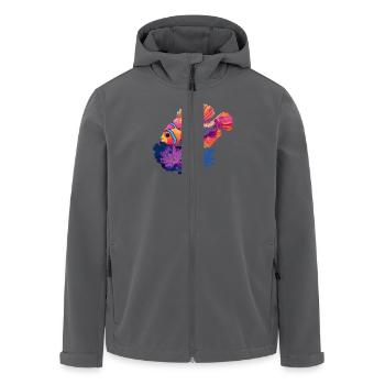 Farbenfroher Tropenfisch im Korallenriff - Recycelte Männer Softshell-Jacke von Stanley/Stella - Anthrazit - Vorne - AI Model Male 185 light (185cm)