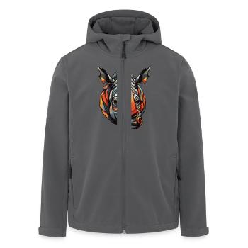 Nashorn Porträt - Recycelte Männer Softshell-Jacke von Stanley/Stella - Anthrazit - Vorne - AI Model Male 185 light (185cm)
