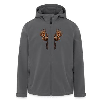 Elch Porträt - Recycelte Männer Softshell-Jacke von Stanley/Stella - Anthrazit - Vorne - AI Model Male 185 light (185cm)