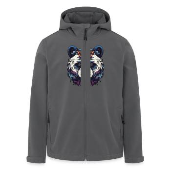 Panda Porträt - Recycelte Männer Softshell-Jacke von Stanley/Stella - Anthrazit - Vorne - AI Model Male 185 light (185cm)