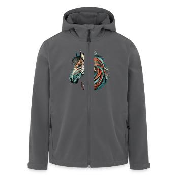 Pferd Porträt - Recycelte Männer Softshell-Jacke von Stanley/Stella - Anthrazit - Vorne - AI Model Male 185 light (185cm)
