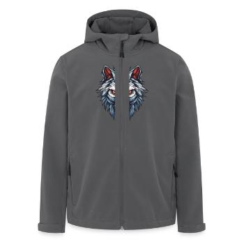 Wolf Porträt - Recycelte Männer Softshell-Jacke von Stanley/Stella - Anthrazit - Vorne - AI Model Male 185 light (185cm)