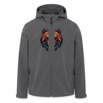 Bär Porträt - Recycelte Männer Softshell-Jacke von Stanley/Stella - Anthrazit - Vorne - AI Model Male 185 light (185cm)