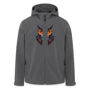Eule Porträt - Recycelte Männer Softshell-Jacke von Stanley/Stella - Anthrazit - Vorne - AI Model Male 185 light (185cm)