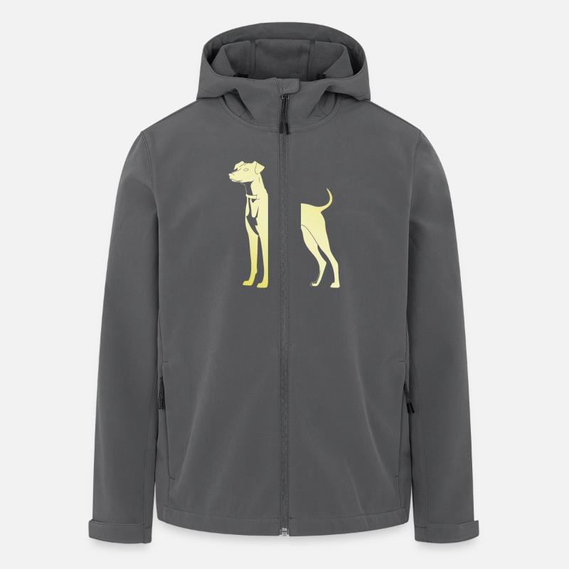 Silhouette de chien whippet - Veste softshell homme en polyester recyclé Stanley/Stella - charbon