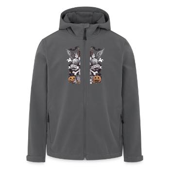 Gothic Tattooed Frau mit Kunstwerk und Rosen - Recycelte Männer Softshell-Jacke von Stanley/Stella - Anthrazit - Vorne - AI Model Male 185 light (185cm)