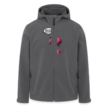 Bratitude Adjusted Flamingo Social Media Trend - Men’s Recycled Softshell Jacket by Stanley/Stella - anthracite - Front - AI Model Male 185 light (185cm)