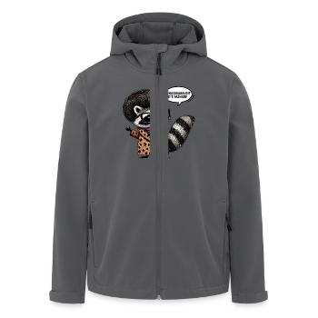 Stylish Raccoon Fuhgeddaboudit Fashion Humor - Men’s Recycled Softshell Jacket by Stanley/Stella - anthracite - Front - AI Model Male 185 light (185cm)
