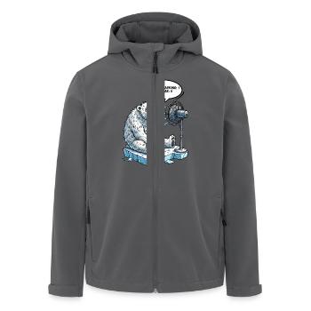 réchauffement climatique ours polaire drôle climat design - Veste softshell homme en polyester recyclé Stanley/Stella - charbon - Devant - AI Model Male 185 light (185cm)