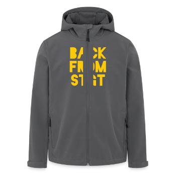 Zurück aus Stuttgart T-Shirt - Recycelte Männer Softshell-Jacke von Stanley/Stella - Anthrazit - Vorne - AI Model Male 185 light (185cm)