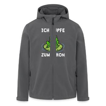 Karneval Frosch ICH HÜPFE ZUM THRON Lustiges - Recycelte Männer Softshell-Jacke von Stanley/Stella - Anthrazit - Vorne - AI Model Male 185 light (185cm)