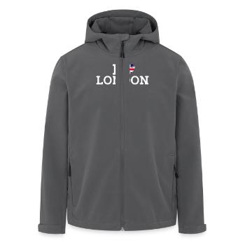J’aime Londres Cool Paris France Jeu de mots Tour Empire - Veste softshell homme en polyester recyclé Stanley/Stella - charbon - Devant - AI Model Male 185 light (185cm)