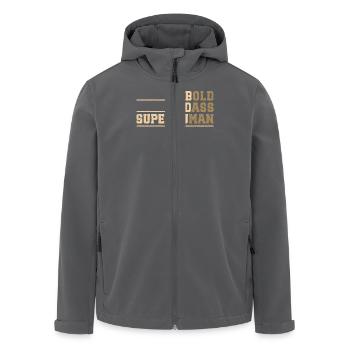 Kühn, Krass und Übermenschlich – Deine Stärke - Recycelte Männer Softshell-Jacke von Stanley/Stella - Anthrazit - Vorne - AI Model Male 185 light (185cm)
