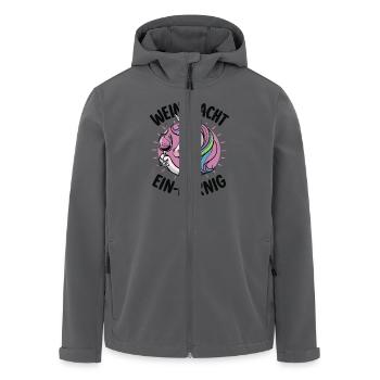Einhorn und Wein - Recycelte Männer Softshell-Jacke von Stanley/Stella - Anthrazit - Vorne - AI Model Male 185 light (185cm)