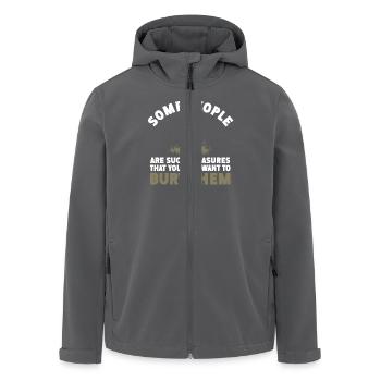 Einige Menschen Sind Solche Schätze, Dass Man Sie - Recycelte Männer Softshell-Jacke von Stanley/Stella - Anthrazit - Vorne - AI Model Male 185 light (185cm)