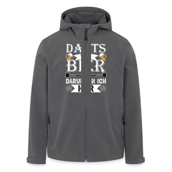 Darts und Bier darum bin ich hier Geschenkidee - Recycelte Männer Softshell-Jacke von Stanley/Stella - Anthrazit - Vorne - AI Model Male 185 light (185cm)