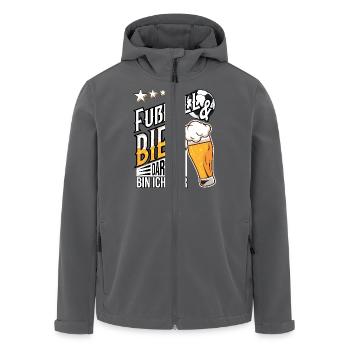 Football and beer, that's why I'm here Gift idea - Men’s Recycled Softshell Jacket by Stanley/Stella - anthracite - Front - AI Model Male 185 light (185cm)