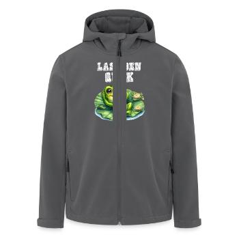 Froschkostüm LASS DEN QUACK Lustiges Karneval - Recycelte Männer Softshell-Jacke von Stanley/Stella - Anthrazit - Vorne - AI Model Male 185 light (185cm)