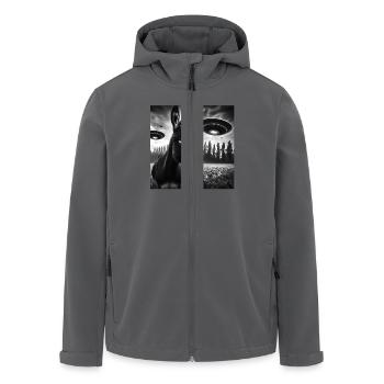 Esel Maultier Lustiges Grafik Selfie mit UFOs Seltsam A - Recycelte Männer Softshell-Jacke von Stanley/Stella - Anthrazit - Vorne - AI Model Male 185 light (185cm)