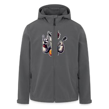 Alpaka Rock and Roll Gitarrist - Recycelte Männer Softshell-Jacke von Stanley/Stella - Anthrazit - Vorne - AI Model Male 185 light (185cm)