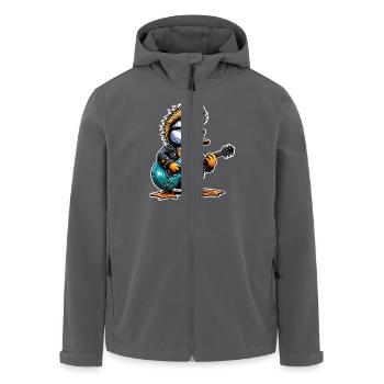 Ente Rock and Roll Gitarrist - Recycelte Männer Softshell-Jacke von Stanley/Stella - Anthrazit - Vorne - AI Model Male 185 light (185cm)