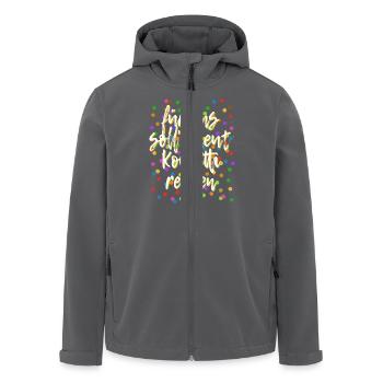 Für uns soll's heut Konfetti regnen - Verkleidung - Recycelte Männer Softshell-Jacke von Stanley/Stella - Anthrazit - Vorne - AI Model Male 185 light (185cm)