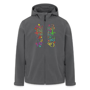 Konfetti im Herzen - Karneval - Verkleidung - Recycelte Männer Softshell-Jacke von Stanley/Stella - Anthrazit - Vorne - AI Model Male 185 light (185cm)