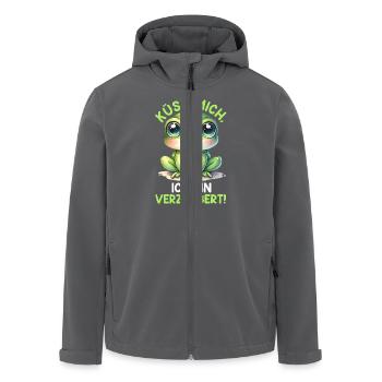 Froschkostüm KÜSS MICH ICH BIN VERZAUBERT - Recycelte Männer Softshell-Jacke von Stanley/Stella - Anthrazit - Vorne - AI Model Male 185 light (185cm)