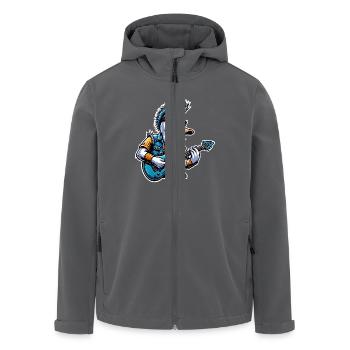 Ente Rock and Roll Gitarrist - Recycelte Männer Softshell-Jacke von Stanley/Stella - Anthrazit - Vorne - AI Model Male 185 light (185cm)