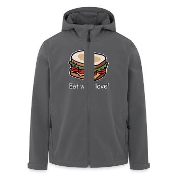 ESSEN SIE MIT LIEBE - Recycelte Männer Softshell-Jacke von Stanley/Stella - Anthrazit - Vorne - AI Model Male 185 light (185cm)