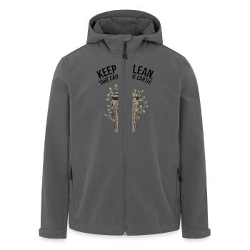 MÜLLTONNEN - Recycelte Männer Softshell-Jacke von Stanley/Stella - Anthrazit - Vorne - AI Model Male 185 light (185cm)