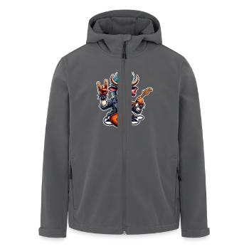 Kuh Rock and Roll Gitarrist - Recycelte Männer Softshell-Jacke von Stanley/Stella - Anthrazit - Vorne - AI Model Male 185 light (185cm)