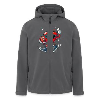 Valentinstag Football Chucks Herz Amerika Lustig - Recycelte Männer Softshell-Jacke von Stanley/Stella - Anthrazit - Vorne - AI Model Male 185 light (185cm)