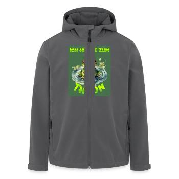 Froschkostüm ICH HÜPFE ZUM THRON Lustiges - Recycelte Männer Softshell-Jacke von Stanley/Stella - Anthrazit - Vorne - AI Model Male 185 light (185cm)