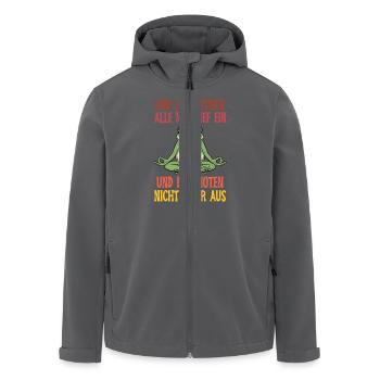 Froschkostüm UND JETZT ATMEN ALLE MAL TIEF EIN - Recycelte Männer Softshell-Jacke von Stanley/Stella - Anthrazit - Vorne - AI Model Male 185 light (185cm)