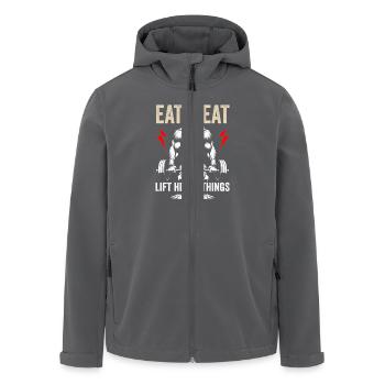 Fleisch essen, schwere Dinge heben - Recycelte Männer Softshell-Jacke von Stanley/Stella - Anthrazit - Vorne - AI Model Male 185 light (185cm)