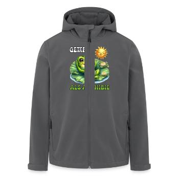 Froschkostüm GETARNT ALS AMPHIBIE Lustiges - Recycelte Männer Softshell-Jacke von Stanley/Stella - Anthrazit - Vorne - AI Model Male 185 light (185cm)