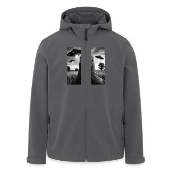 Pigeon Dove Funny Graphic Selfie with UFOs Weird A - Recycelte Männer Softshell-Jacke von Stanley/Stella - Anthrazit - Vorne - AI Model Male 185 light (185cm)