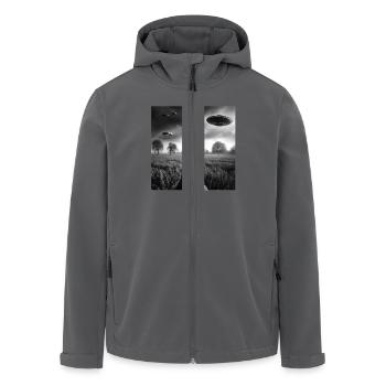 Ente Wasservogel Lustiges Grafik-Selfie mit UFOs Wehr - Recycelte Männer Softshell-Jacke von Stanley/Stella - Anthrazit - Vorne - AI Model Male 185 light (185cm)