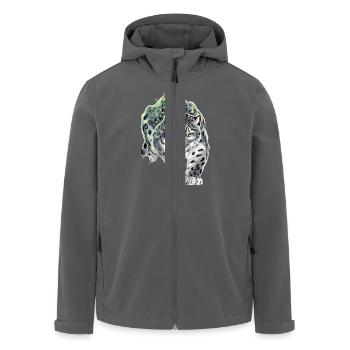 Schneeleopard Leopard Raubkatze - Recycelte Männer Softshell-Jacke von Stanley/Stella - Anthrazit - Vorne - AI Model Male 185 light (185cm)