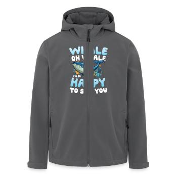 Whale Oh Whale I'm So Happy To Sea - Recycelte Männer Softshell-Jacke von Stanley/Stella - Anthrazit - Vorne - AI Model Male 185 light (185cm)