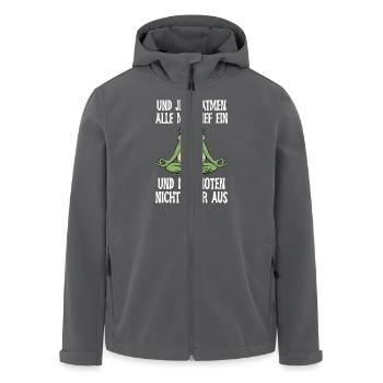 Froschkostüm UND JETZT ATMEN ALLE MAL TIEF EIN - Recycelte Männer Softshell-Jacke von Stanley/Stella - Anthrazit - Vorne - AI Model Male 185 light (185cm)