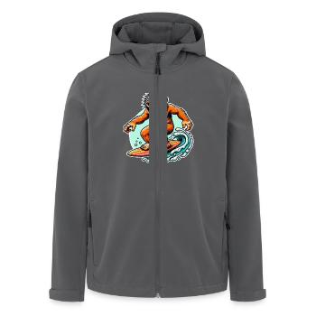 Neandertaler Surfen Surfer - Recycelte Männer Softshell-Jacke von Stanley/Stella - Anthrazit - Vorne - AI Model Male 185 light (185cm)