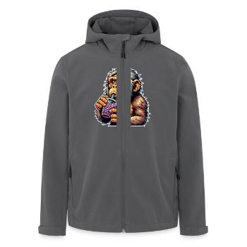 Neandertaler Bubble Tea - Recycelte Männer Softshell-Jacke von Stanley/Stella - Anthrazit - Vorne - AI Model Male 185 light (185cm)