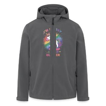 I'm so Gay Unicorn für Schwule - Recycelte Männer Softshell-Jacke von Stanley/Stella - Anthrazit - Vorne - AI Model Male 185 light (185cm)
