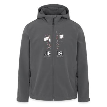 Jesus starb für mich - Recycelte Männer Softshell-Jacke von Stanley/Stella - Anthrazit - Vorne - AI Model Male 185 light (185cm)