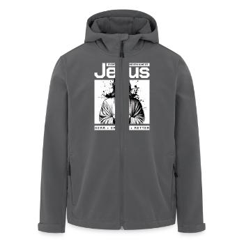 Jesus Herr & Retter - Recycelte Männer Softshell-Jacke von Stanley/Stella - Anthrazit - Vorne - AI Model Male 185 light (185cm)